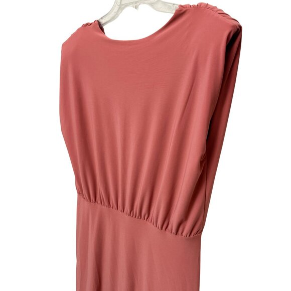 Express Women's Asymmetrical V-Neck Ruched Split Front Midi Dress - NWT - Picture 8 of 8